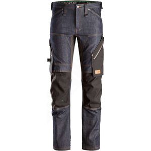 Snickers 6956 FlexiWork, Denim Werkbroek+ - Denim blauw/Zwart - 52