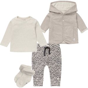 Noppies - Kledingset - 4 delig - Vest Bonny Oatmeal/Taupe - Broek Orinoco - shirt Hester - Muts Marjolein - 1 paar sokjes - Oatmeal - Maat 74