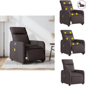 vidaXL Elektrisch Verstelbare Massagestoel - Elektrisch Verstelbare Massagestoelen - Elektrische Massagestoel - Massagestoel - Massagestoel elektrisch verstelbaar stof donkerbruin