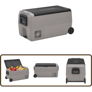 vidaXL 50L Koelbox met Wielen - Zwart & Grijs Draagbare Koelbox - Koelbox 50 Liter - Elektrische Koelbox - Car Cooler - Camping Koelbox