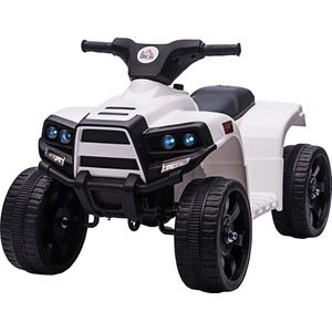 HOMCOM Kinderen elekrto quad kinderwagen ATV elektrische motorfiets elektrische quad staal zwart + wit 370-157V90