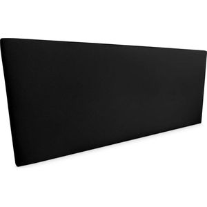 Headboard Nantes Quilted Faux Leather Cover - High-Quality - Practical Design - Black Wood - 100 x 60 cm - Bed 90 hoofdbord hoes elastische