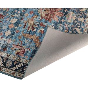 Vercai Rugs Vintage Collectie - Hoogpolig Vloerkleed - Machine Wasbaar - Chenille/ Polyester - Blauw - 200x290 cm