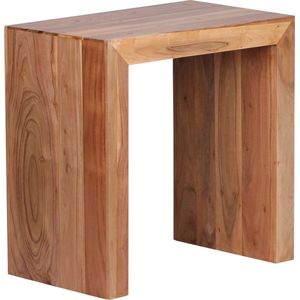 Rootz Bijzettafel - Massief Hout Acacia - Donkerbruin - Landelijke Woonkamer Salontafel - 60 x 35 cm