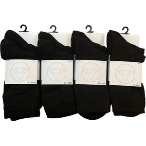 Sukats® 8 Paar Merino Sokken - Merino Wollen Sokken - Dames Sokken - Maat 35-38 - Zwart - Badstof Zool - Naadloos - Verstevigde Hak en Teen