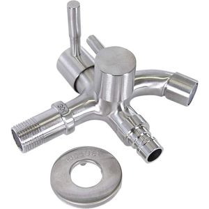 Buitenarmatuur waterkraan roestvrij staal - tuinkraan 1/2 inch - voor buiten (Garten43) Buitenkraan