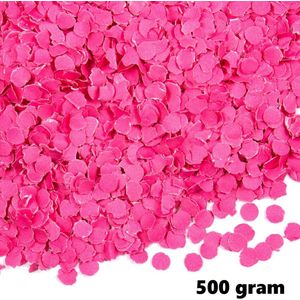 500 gram confetti rond 1cm pink/roze - papier - Thema feest festival party verjaardag