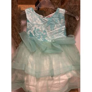 baby meisjes jurk - prinsessenjurk - Groen - tule - party jurk - Feestjurk - Maat 138 - kerst jurk - sinterklaas