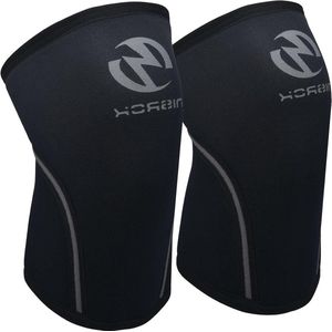 7mm neopreen compressiekniebrace voor crosstraining - geweldige ondersteuning voor gewichtheffen - powerlifting - squats - basketbal - S Zwart