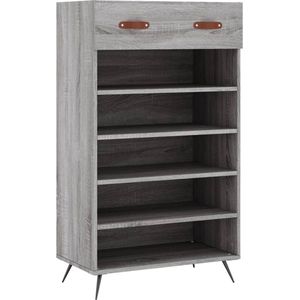 vidaXL - Schoenenkast - 60x35x105 - cm - bewerkt - hout - grijs - sonoma - eikenkleur