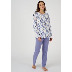 Damart - Ribgebreide pyjama, licht geborstelde binnenkant - Vrouwen - Blauw - 42-44 (M)