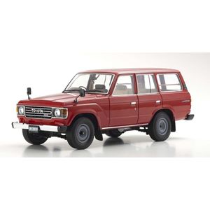 The 1:18 Diecast Modelcar of the Toyota Land Cruiser J60 of 1980 in Red. The manufacturer of the scalemodel is Kyosho. This model is only available online