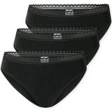 Schiesser Rioslip set van 3 kanten zwart - Multipacks Modern Dames Onderbroek - zwart