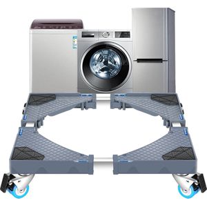 Fabula Wasmachine Verhoger met Wieltjes - Wasmachine Kast - Wasmachine Ombouw - Meubelroller - Wasmachine Sokkel - Draagkracht 300 KG