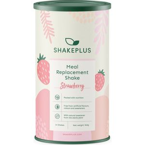 Shakeplus Maaltijdvervanger Shake – Afvallen met Shakes – Maaltijd Shake – Afvallen – met Support van Diëtiste – Inclusief E-book en Recepten – Aardbei Smaak – 364 Gram