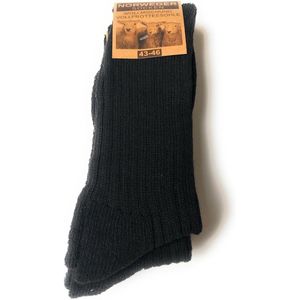 Noorse Sokken - Premium De Luxe - Maat 43-46 - Zwart - Warme Huissokken - Werksokken - Wollen Sokken - Wintersokken - Wintersokken - 3 paar - 43-46 - 3-pack