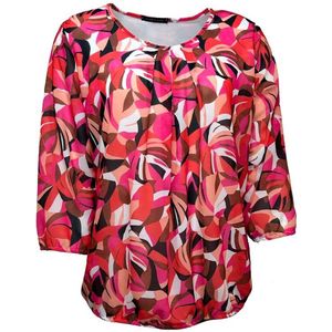 Pink Lady dames blouse - blouse LM - N103 - rood print - maat XXL