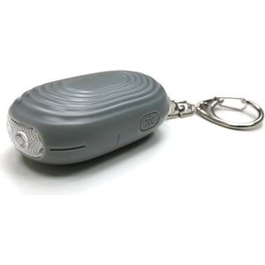 Persoonlijk alarm - grijs - 130 decibel - zelfverdediging - LED lamp - LED noodsignaal - Sleutelhanger - inclusief batterijen