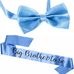 Big Brother to Be sjerp en vlinderdas blauw - genderreveal - babyshower - sjerp - big brother - dasstrik