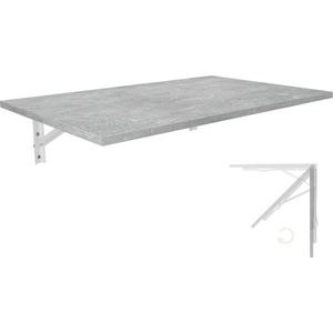 Goodivery - Wandklaptafel - Inklapbare Tafel - wandtafel - wandbureau - klaptafel wandmontage - ‎50x80x19 - Betonlook