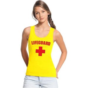 Sexy lifeguard verkleed tanktop geel dames - reddingsbrigade shirt - Verkleedkleding M