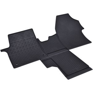 Rubber automatten geschikt voor Citroën Jumpy (2-zits) (2016-heden), Opel Vivaro C (2-zits) (2020-heden), Peugeot Expert (2016-heden), Toyota ProAce (2/3-zits met tunnel) (2016-heden)