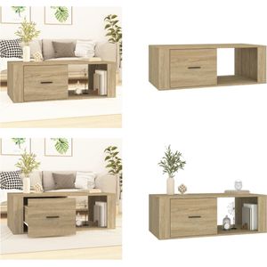 vidaXL Salontafel 100x50-5x35 cm bewerkt hout sonoma eikenkleurig - Salontafel - Salontafels - Tafel - Bijzettafel