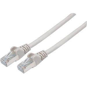 Intellinet 740678 RJ45 Netwerkkabel, patchkabel CAT 6A S/FTP 1.00 m Grijs Folie afscherming, Afscherming gevlochten, Af