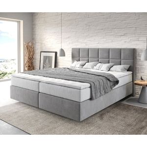 Boxspringbed Dream-Fine Microvezel Grijs 180x200 cm met TFK Matras en Visco Topper