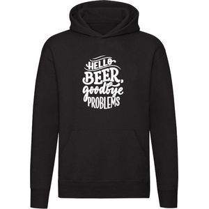 Hello beer, goodbye problems | Unisex | Trui | Sweater | Hoodie | Capuchon | Zwart | Hallo bier, tot ziens problemen | Borrel | Feest | Carnaval | Oktoberfeest | Quote | Spreuken