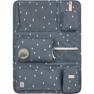 Auto-organizer voor de achterbank voor de auto, om op te hangen, inklapbaar, 55 cm, Car Wrap-to-Go Happy Prints donkerblauw, donkerblauw, 55 cm, auto achterbank organizer