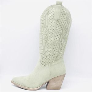 ZoeZo Design - Laarzen - Laars - dames - maat 38 - cowboylaars - westernlaars - mintgroen - suedine - hakhoogte 6 cm