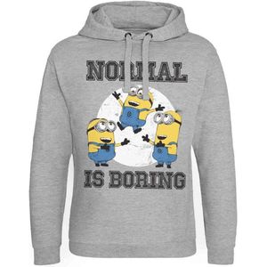 Minions Hoodie/trui -2XL- Normal Life Is Boring Grijs