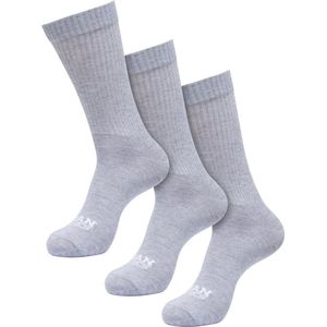 Urban Classics - Simple Flat Knit 3-Pack Sokken - 43/46 - Grijs