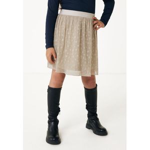 Pleated Mesh Rok Meisjes - Champagne - Maat 158-164