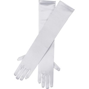 Gala/glamour handschoenen lang wit voor volwassenen