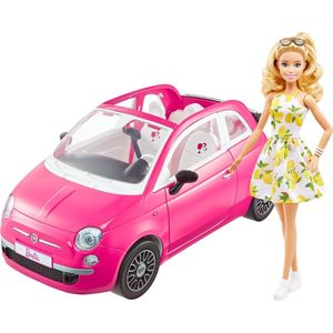 Barbie Fiat en Pop - Poppenvoertuig en pop