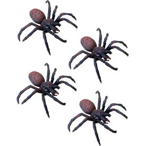 Chaks nep spinnen 15 cm - 2x - zwart/bruin - stretchy tarantula - Horror/griezel thema