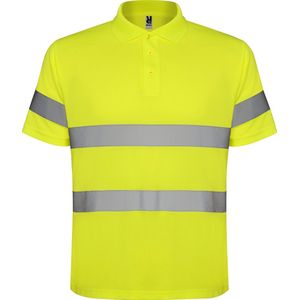 High Visibility Polo Shirt Polaris Fluor Geel met reflecterende strepen Size L merk Roly
