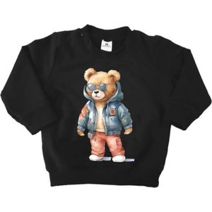 Jongens en Meisjes Sweater-Stoere Sweater met beer-Maat 122/128