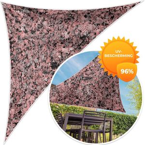 MuchoWow® - Schaduwdoek - Graniet - Keien - Roze - Zwart - 96% UV-bestendig - Hoogwaardig polyester - Zonnedoek - Weerbestendig - Tuin - Tarp - 300x300 cm