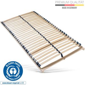 Lattenbodem 80x200 - Ergonomisch 7-zone bedbodem met stevig beukenhouten frame - 28 latten - Gemaakt in Duitsland - Zelf te monteren - Draagvermogen ca. 150kg - Flexibele veerhouten latten