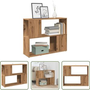 The Living Store Boekenkast/kamerscherm 80x24x63 cm artisanaal eikenkleur - Boekenkast - Kamerscherm - Houten Boekenkast - Eiken Kleur - Opslagmogelijkheid