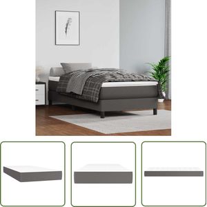 The Living Store Pocketveringmatras voor kinderen 80x160 cm kunstleer grijs - Kindermatras - Pocketvering - Kinderbeddengoed - Slaapcomfort - Kinderslaapzak