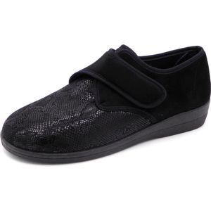 Neles Dames Pantoffel Stretch - 61800 Zwart/Combi - Maat 38