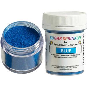Sugarflair Sugar Sprinkles - Blauw - 40g - Gekleurde Suiker - Eetbare Taartdecoratie