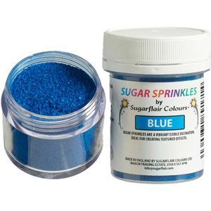 Sugarflair Sugar Sprinkles - Gekleurde Suiker - Blauw - 40g - Eetbare Taartdecoratie