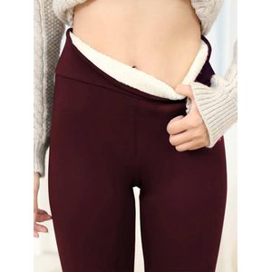 Livano Winter Panty - Warme panty - Fleece Panty - Thermo Panty - Legging - Stretch - Dames Kleding - Rood - Maat S