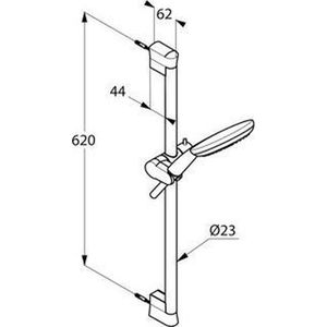 Kludi Freshline glijstangset met handdouche 3S 60cm met doucheslang 125cm chroom