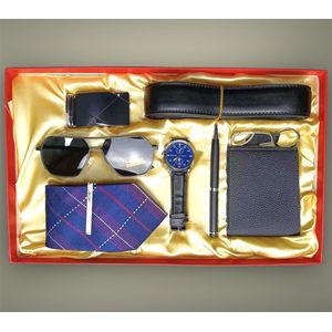Horlogebox voor mannen - geschenkdoos - cadeau met horloge voor heren - riem - portemonnee- zonnebril - sleutelhanger - stropdas - pen